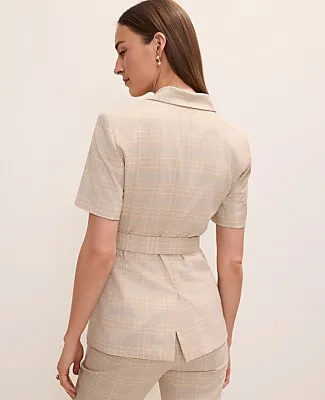 Ann Taylor The Belted Greenwich Blazer in Glen Check sold by Ann Taylor product image thumbnail 2