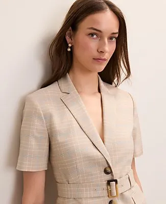 Ann Taylor The Belted Greenwich Blazer in Glen Check sold by Ann Taylor product image thumbnail 3