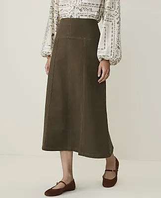 Ann Taylor Weekend Drop Waist Midi Skirt in Denim sold by Ann Taylor product image thumbnail 2