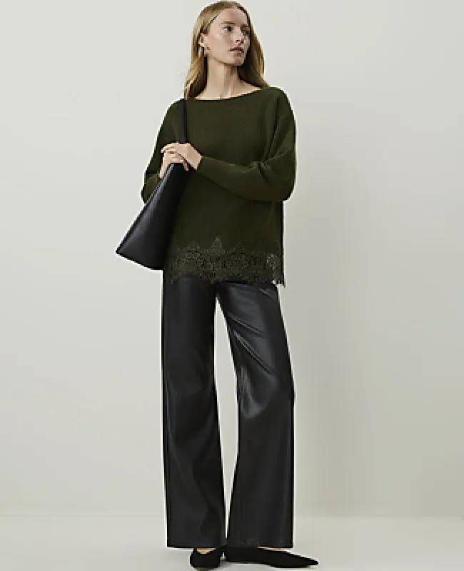 Ann Taylor The Wide-Leg Pant in Faux Leather made by Ann Taylor