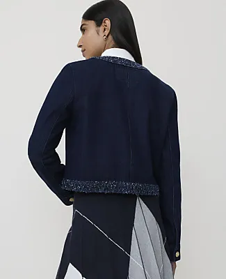 Ann Taylor Bouclé Trim Denim Jacket sold by Ann Taylor product image thumbnail 2