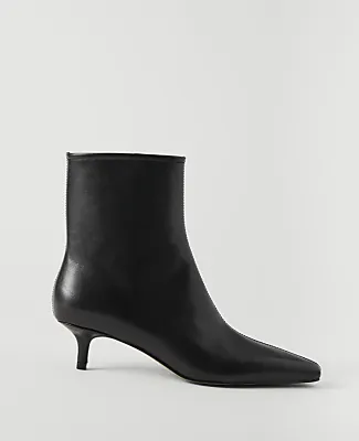 Ann Taylor Leather Skinny Heel Bootie sold by Ann Taylor