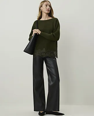 Ann Taylor The Wide-Leg Pant in Faux Leather sold by Ann Taylor