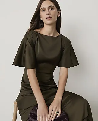 Ann Taylor Boatneck Column Midi Dress sold by Ann Taylor product image thumbnail 3