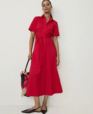 Ann Taylor Petite Collared Midi Shirtdress sold by Ann Taylor