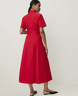 Ann Taylor Petite Collared Midi Shirtdress sold by Ann Taylor product image thumbnail 2