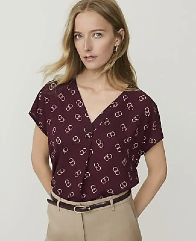 Ann Taylor Geo Pleat Front Top made by Ann Taylor