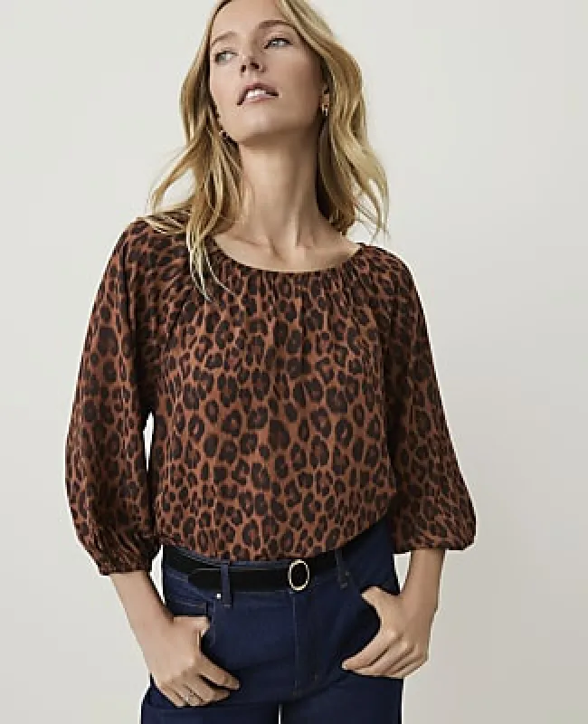 Ann Taylor Animal Print Raglan Top made by Ann Taylor