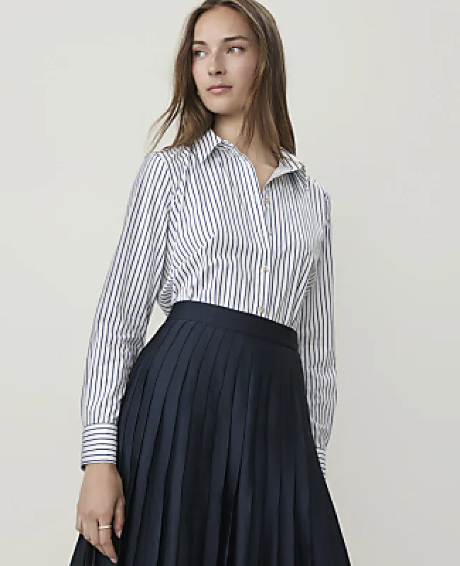Ann Taylor Striped Relaxed Perfect Shirt made by Ann Taylor