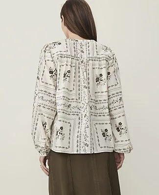 Ann Taylor Weekend Floral Blouson Sleeve Blouse sold by Ann Taylor product image thumbnail 2