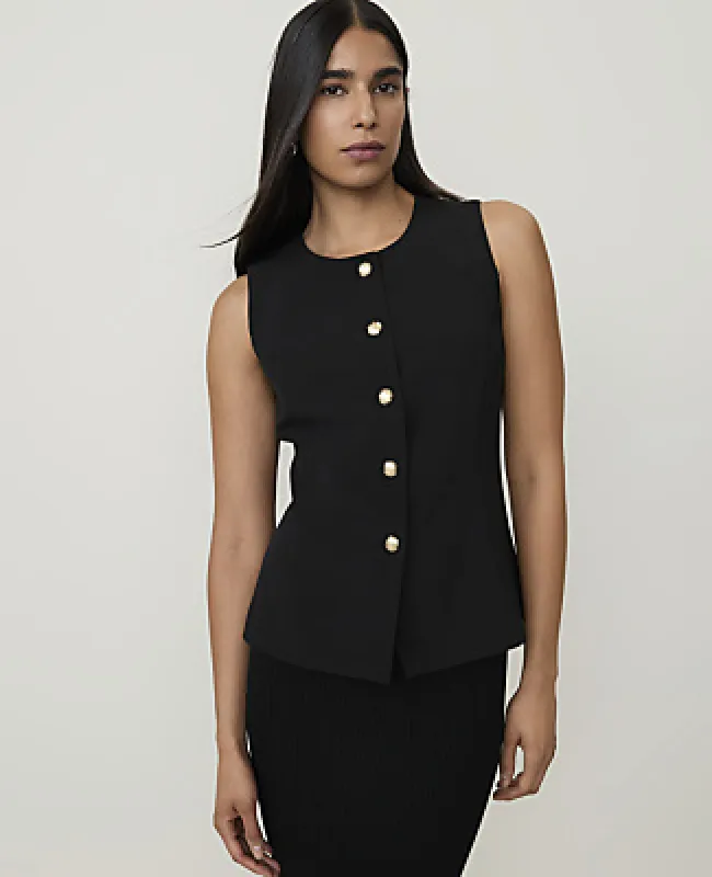 Ann Taylor Crew Neck Peplum Vest made by Ann Taylor