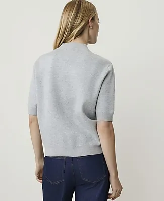 Ann Taylor Petite Weekend Floral Jacquard Mock Neck Sweater Tee sold by Ann Taylor product image thumbnail 2