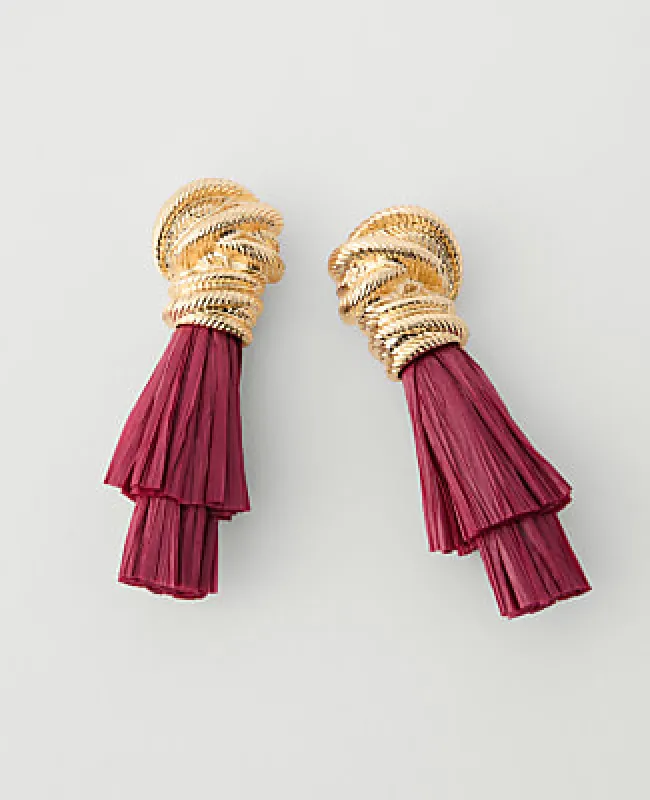 Ann Taylor Knotted Tassel Drop Earrings made by Ann Taylor