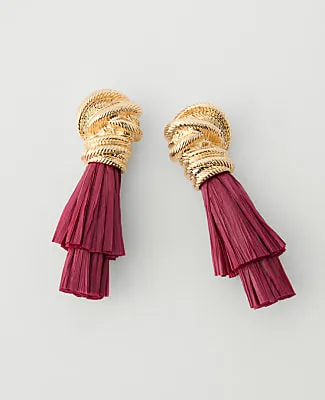 Ann Taylor Knotted Tassel Drop Earrings sold by Ann Taylor