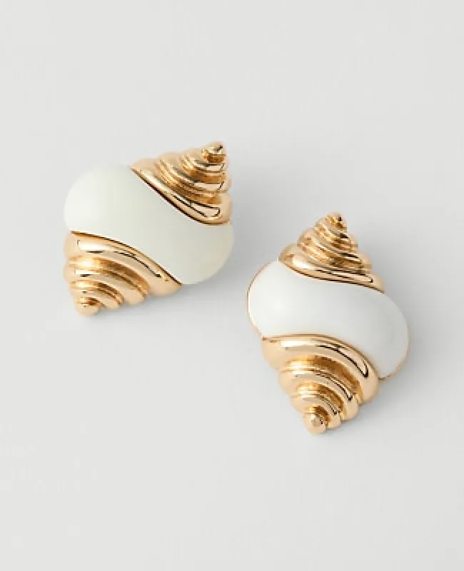 Ann Taylor Enamel Conch Stud Earrings made by Ann Taylor