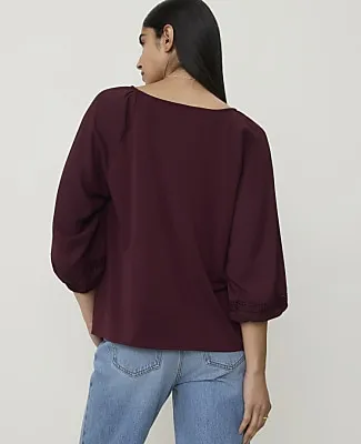 Ann Taylor Lace Trim Sleeve Blouse sold by Ann Taylor product image thumbnail 2