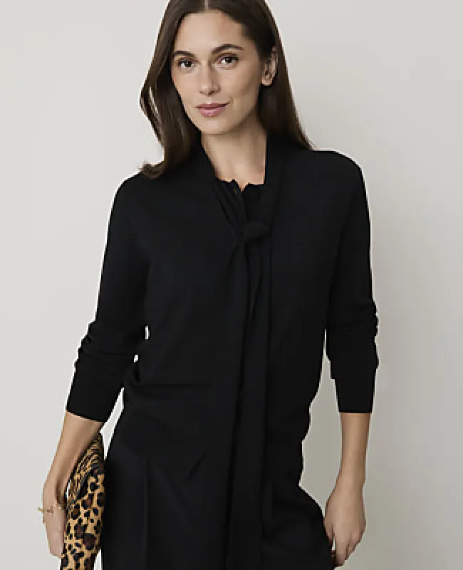 Ann Taylor Bow Neck Cardigan made by Ann Taylor