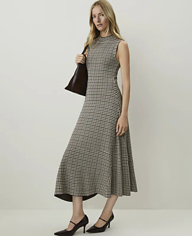 Ann Taylor Plaid Mock Neck Sweater Dress made by Ann Taylor