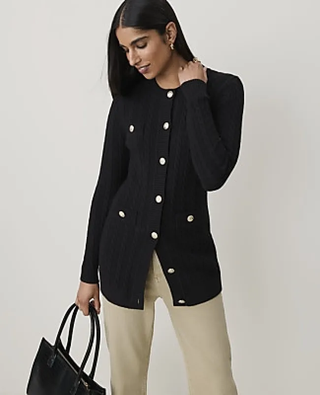 Ann Taylor Cable Longline Cardigan made by Ann Taylor