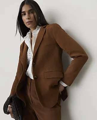 Ann Taylor The Greenwich Blazer in Genuine Suede sold by Ann Taylor