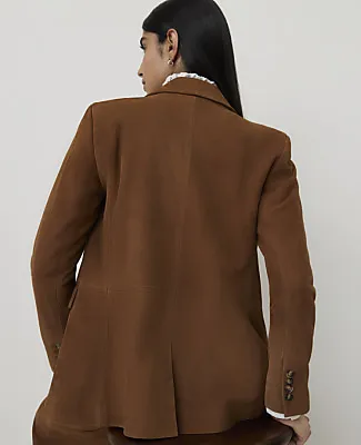 Ann Taylor The Greenwich Blazer in Genuine Suede sold by Ann Taylor product image thumbnail 2