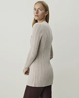 Ann Taylor Cable Longline Cardigan sold by Ann Taylor product image thumbnail 2
