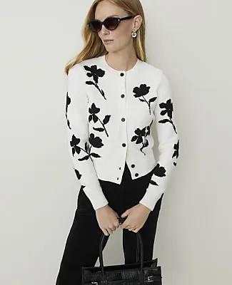 Ann Taylor Floral Jacquard Cardigan sold by Ann Taylor