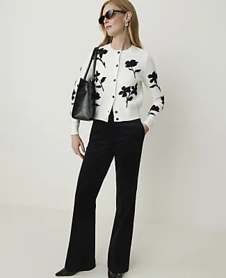 Ann Taylor Floral Jacquard Cardigan sold by Ann Taylor product image thumbnail 3