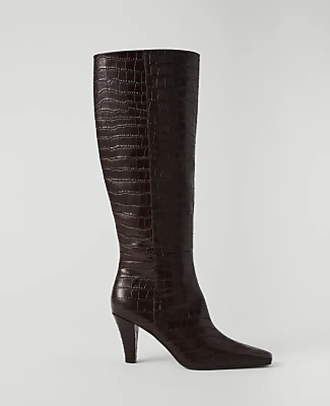 Ann Taylor Croco Skinny Heel Tall Boot made by Ann Taylor