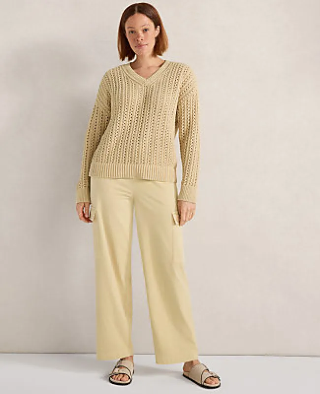 Ann Taylor Haven Well Within Garment-Dyed Organic Cotton Jersey Relaxed Cargo Pants made by Ann Taylor