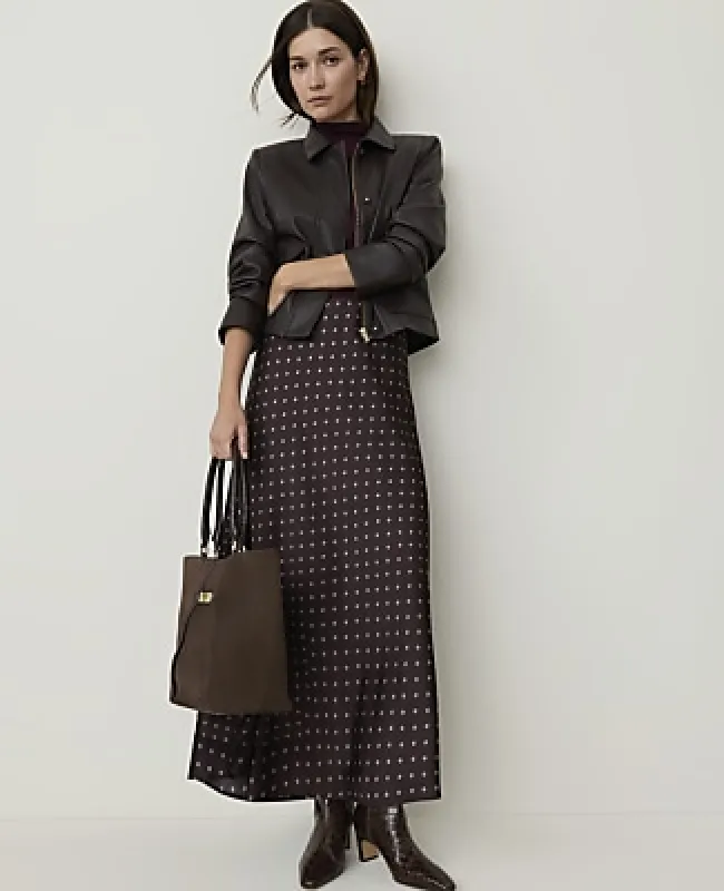 Ann Taylor Petite Geo Print Maxi Skirt in Satin made by Ann Taylor