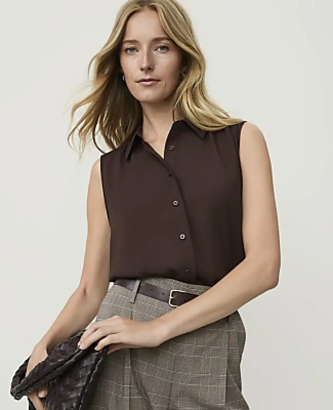 Ann Taylor Shirred Sleeveless Shirt made by Ann Taylor