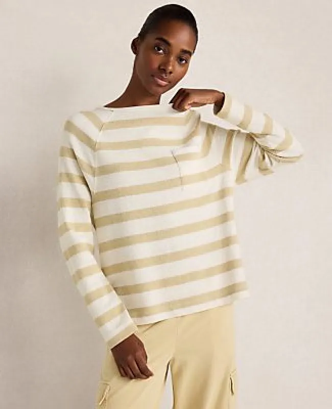 Ann Taylor Haven Well Within Cotton Slub Jersey Striped Raglan Top made by Ann Taylor