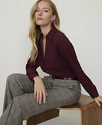 Ann Taylor Petite Essential Shirt in Satin sold by Ann Taylor product image thumbnail 3