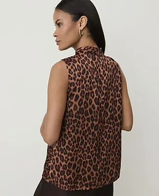 Ann Taylor Petite Animal Print Draped Cowl Neck Top sold by Ann Taylor product image thumbnail 2