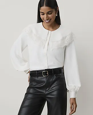 Ann Taylor Lace Cape Collar Blouse sold by Ann Taylor