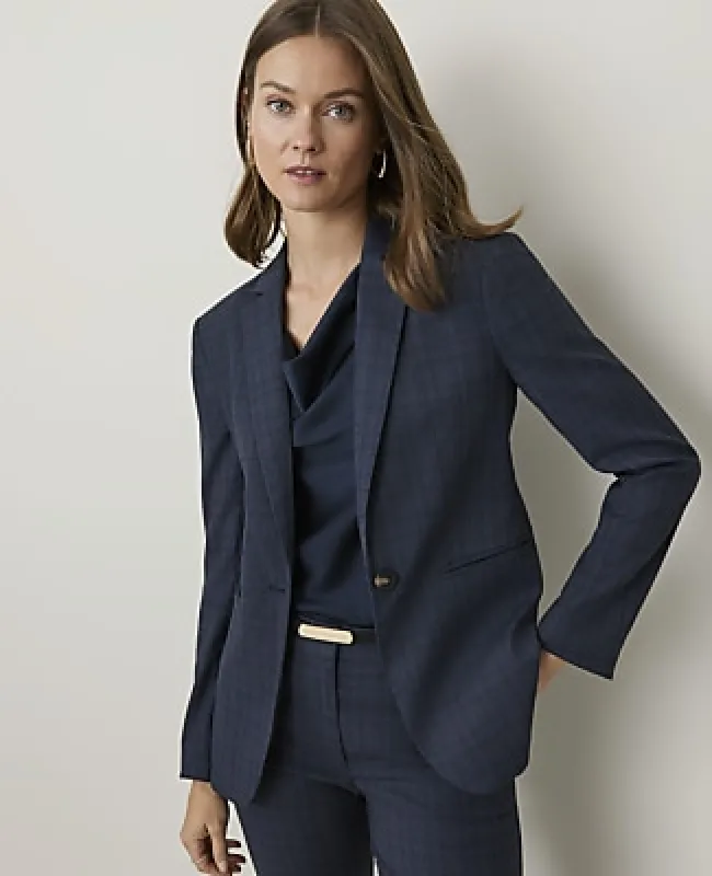Ann Taylor The Plaid Single Button Blazer made by Ann Taylor