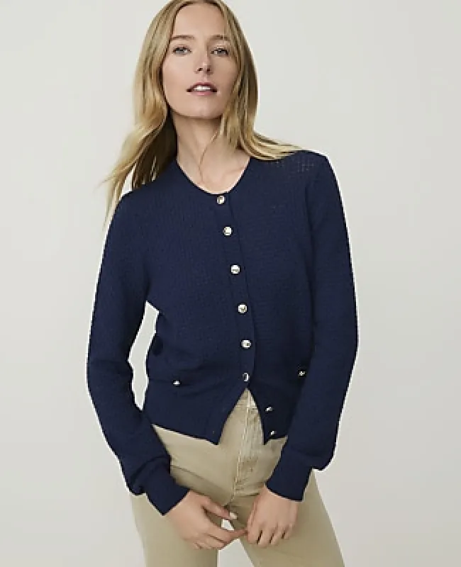 Ann Taylor Pointelle Stitch Cardigan made by Ann Taylor
