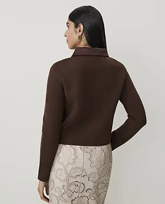 Ann Taylor Mixed Media Jacket in Faux Suede sold by Ann Taylor product image thumbnail 2