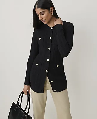 Ann Taylor Cable Longline Cardigan sold by Ann Taylor