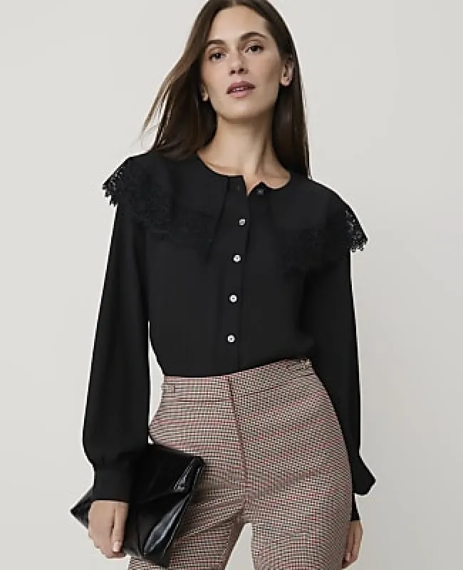 Ann Taylor Lace Cape Collar Blouse made by Ann Taylor