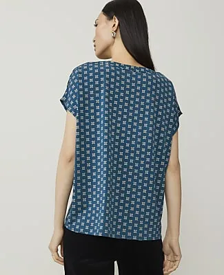 Ann Taylor Floral Mixed Media Pleat Front Top sold by Ann Taylor product image thumbnail 2