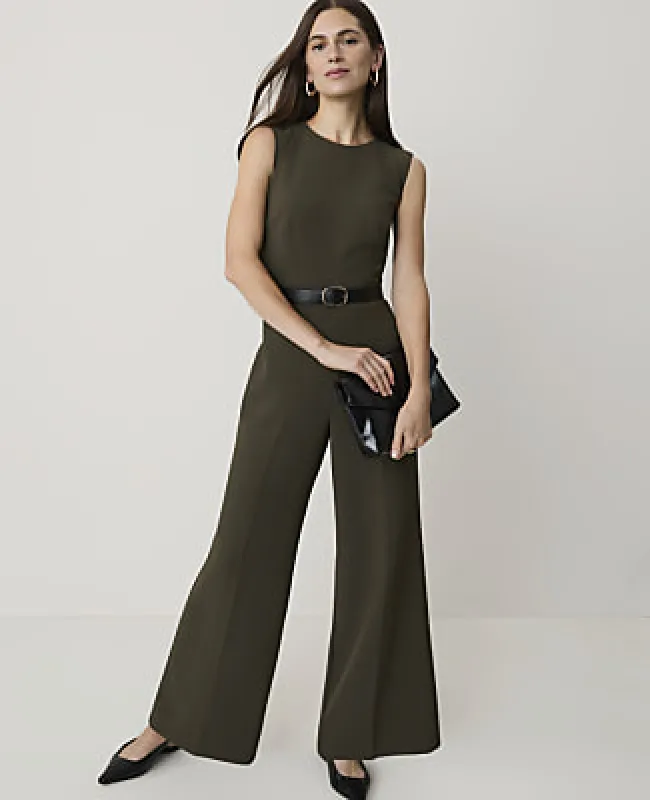 Ann Taylor Belted Wide-Leg Jumpsuit made by Ann Taylor