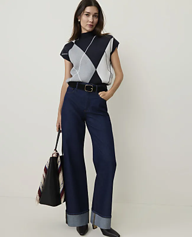 Ann Taylor The Cuffed Wide-Leg Jean made by Ann Taylor