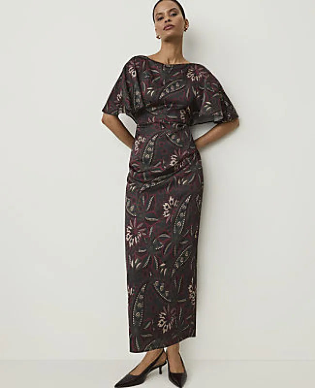 Ann Taylor Petite Paisley Boatneck Column Midi Dress made by Ann Taylor