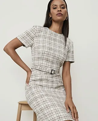 Ann Taylor Belted Sheath Dress in Tweed sold by Ann Taylor product image thumbnail 3