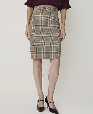 Ann Taylor Petite Plaid Belted Midi Pencil Skirt sold by Ann Taylor product image thumbnail 2