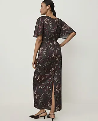 Ann Taylor Paisley Boatneck Column Midi Dress sold by Ann Taylor product image thumbnail 2