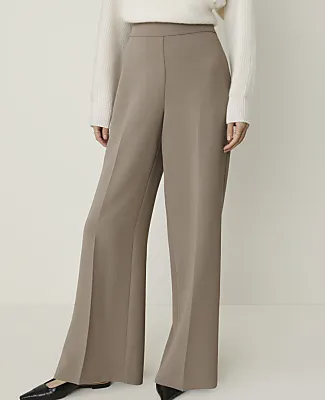 Ann Taylor The Side Zip Wide-Leg Pant in Textured Crepe sold by Ann Taylor product image thumbnail 2