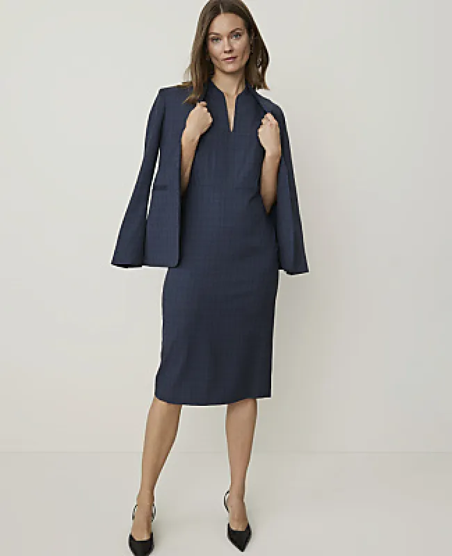 Ann Taylor Plaid Split Neck Sheath Dress made by Ann Taylor